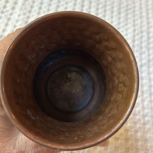 Indian Art Villa Hammered Copper Small Pitcher Cup - Picture 5 of 11